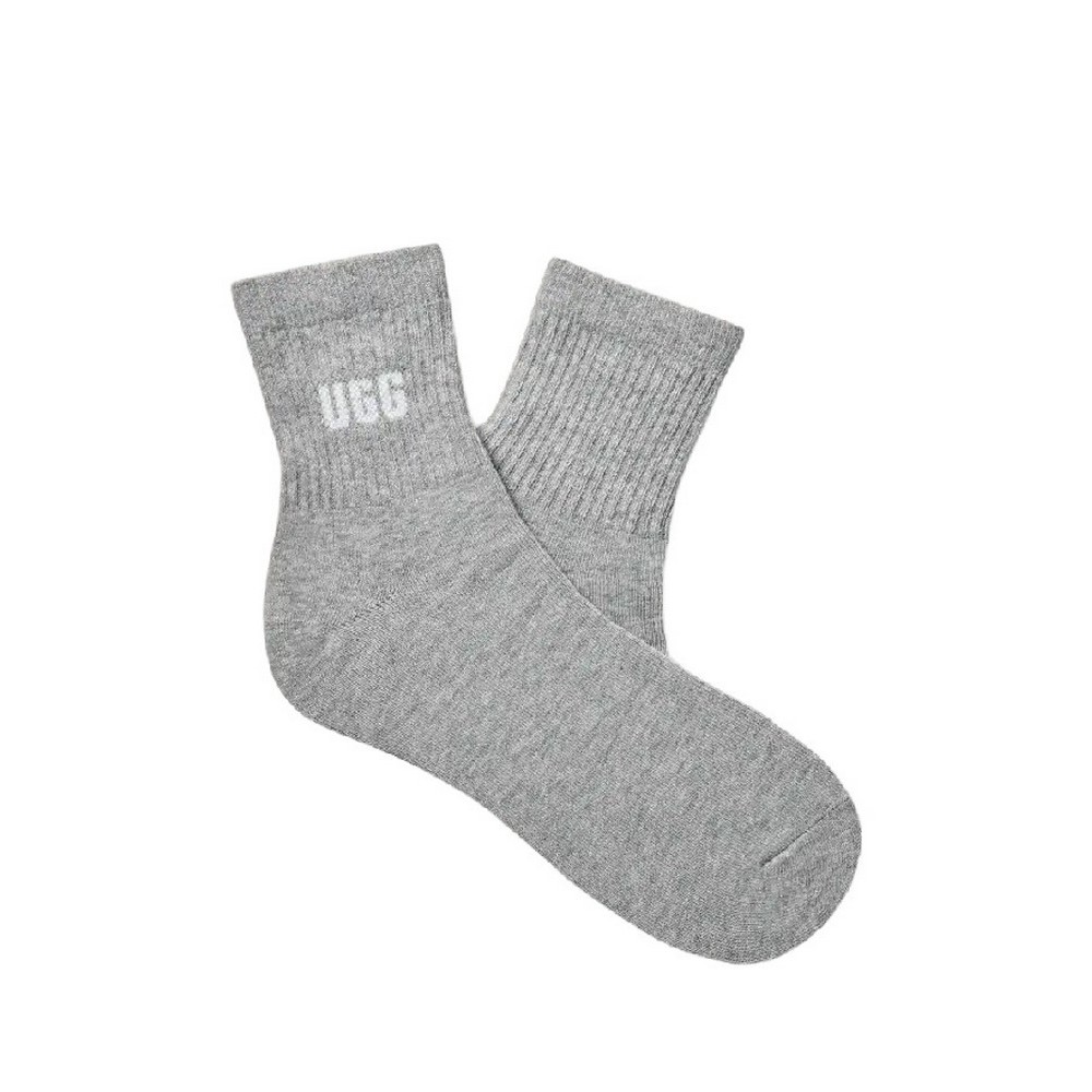 UGG QUINLIN LOGO QUARTER 2 PACK 1171623 ΚΑΛΤΣΑ ΜΕΣΑΙΑ ΓΥΝΑΙΚΕΙΑ WHITE/GREY