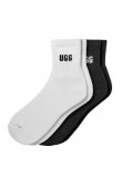 UGG QUINLIN LOGO QUARTER 2 PACK 1171623 ΚΑΛΤΣΑ ΜΕΣΑΙΑ ΓΥΝΑΙΚΕΙΑ WHITE/BLACK