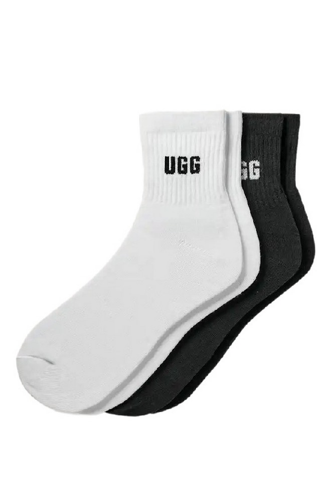 UGG QUINLIN LOGO QUARTER 2 PACK 1171623 ΚΑΛΤΣΑ ΜΕΣΑΙΑ ΓΥΝΑΙΚΕΙΑ WHITE/BLACK