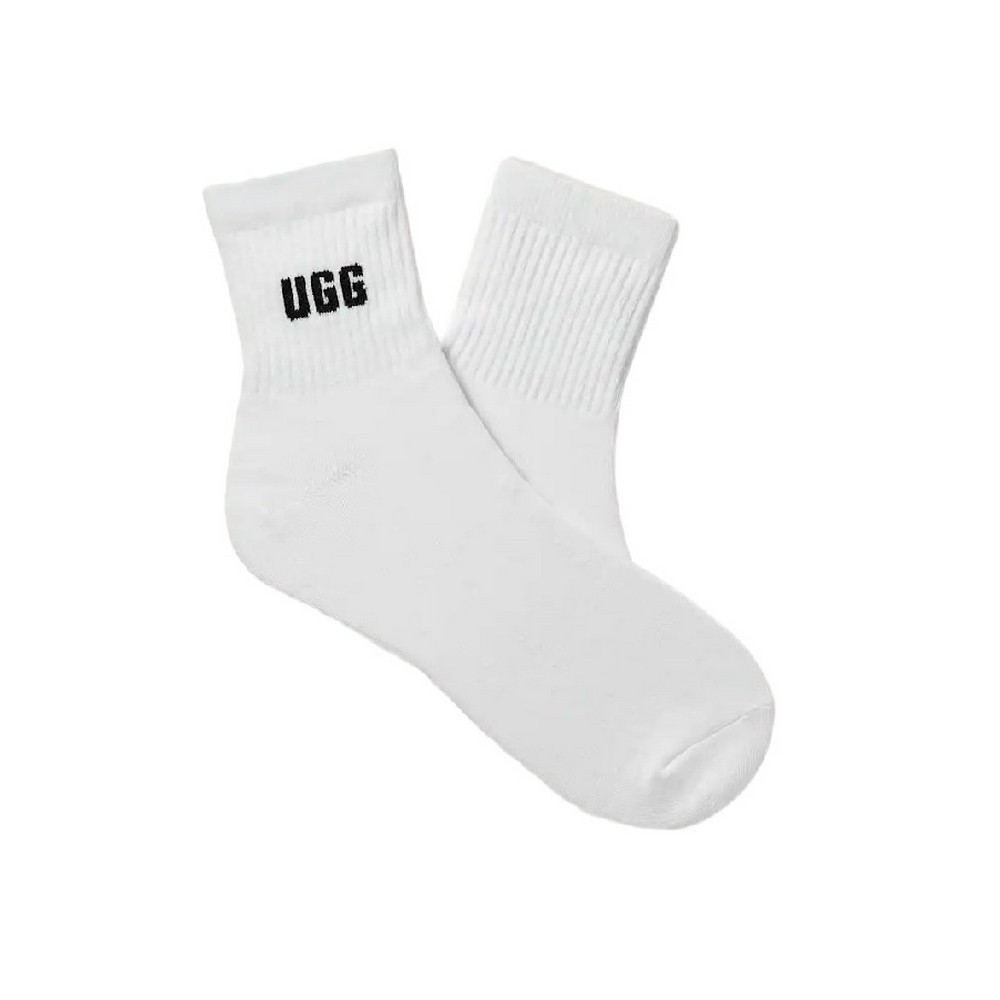UGG QUINLIN LOGO QUARTER 2 PACK 1171623 ΚΑΛΤΣΑ ΜΕΣΑΙΑ ΓΥΝΑΙΚΕΙΑ WHITE/BLACK