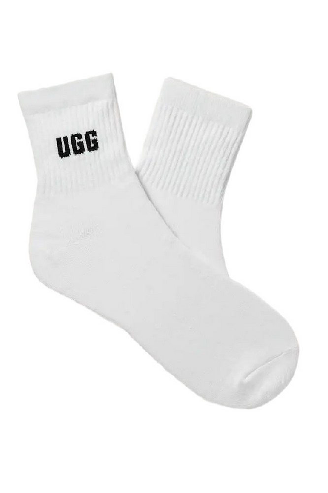 UGG QUINLIN LOGO QUARTER 2 PACK 1171623 ΚΑΛΤΣΑ ΜΕΣΑΙΑ ΓΥΝΑΙΚΕΙΑ WHITE/BLACK