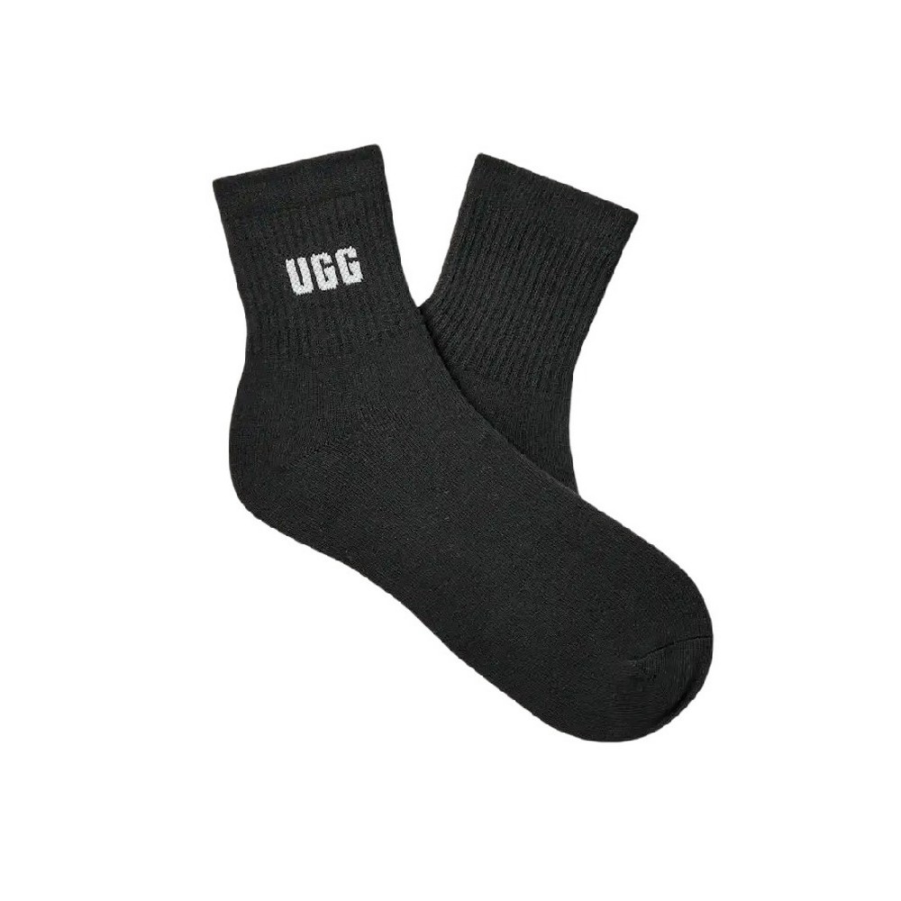 UGG QUINLIN LOGO QUARTER 2 PACK 1171623 ΚΑΛΤΣΑ ΜΕΣΑΙΑ ΓΥΝΑΙΚΕΙΑ WHITE/BLACK