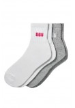 UGG QUINLIN LOGO QUARTER 2 PACK 1171623 ΚΑΛΤΣΑ ΜΕΣΑΙΑ ΓΥΝΑΙΚΕΙΑ WHITE/GREY
