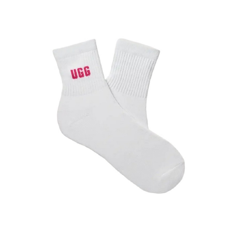 UGG QUINLIN LOGO QUARTER 2 PACK 1171623 ΚΑΛΤΣΑ ΜΕΣΑΙΑ ΓΥΝΑΙΚΕΙΑ WHITE/GREY