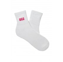 UGG QUINLIN LOGO QUARTER 2 PACK 1171623 ΚΑΛΤΣΑ ΜΕΣΑΙΑ ΓΥΝΑΙΚΕΙΑ WHITE/GREY