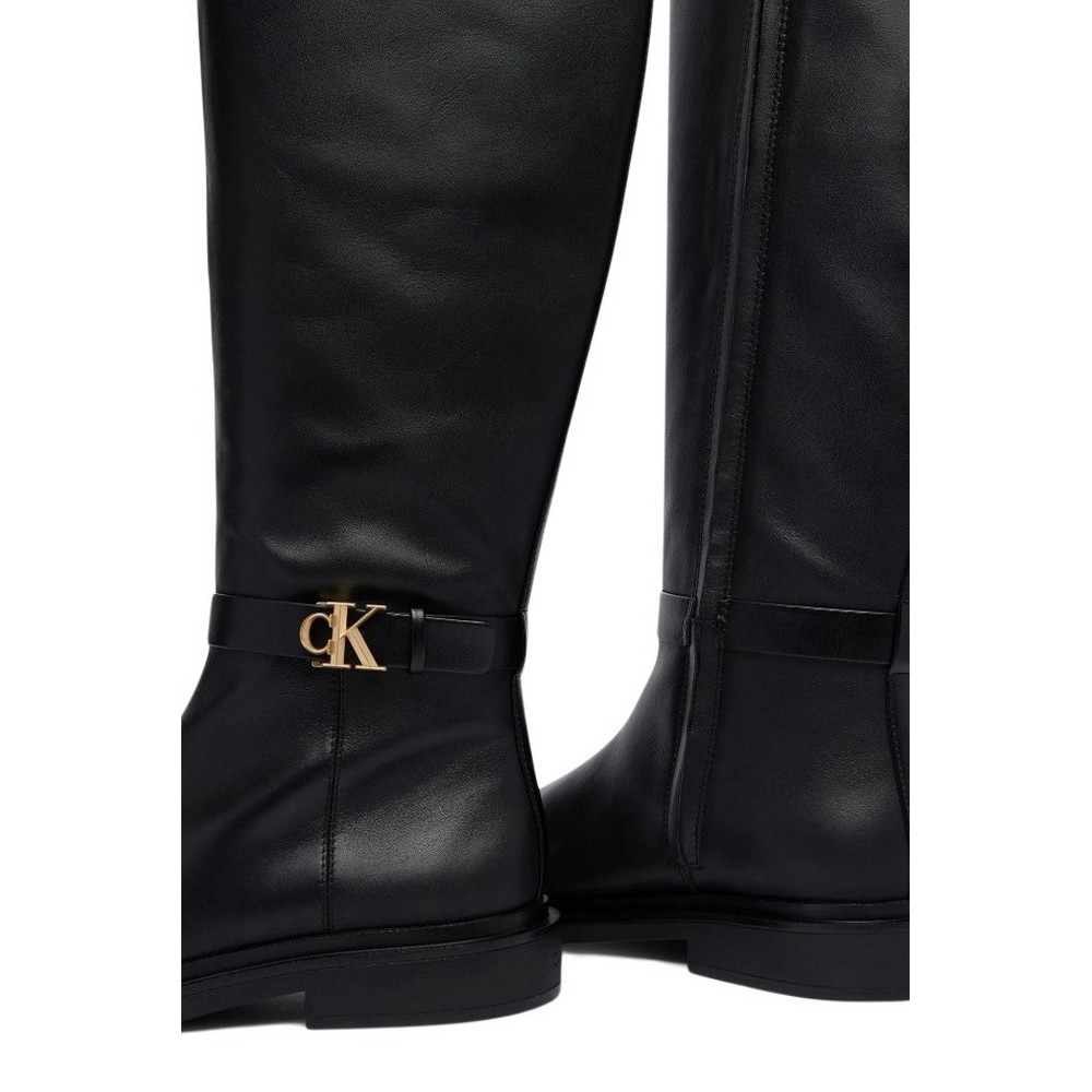 CALVIN KLEIN SQUARE HIGH BOOT LTH MG HDW ΜΠΟΤΑ ΓΥΝΑΙΚΕΙΑ BLACK