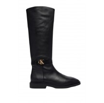 CALVIN KLEIN SQUARE HIGH BOOT LTH MG HDW ΜΠΟΤΑ ΓΥΝΑΙΚΕΙΑ BLACK