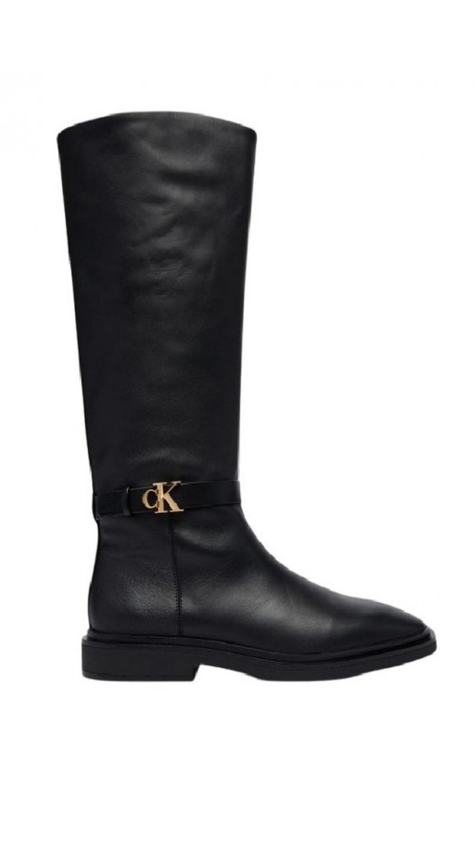 CALVIN KLEIN SQUARE HIGH BOOT LTH MG HDW ΜΠΟΤΑ ΓΥΝΑΙΚΕΙΑ BLACK