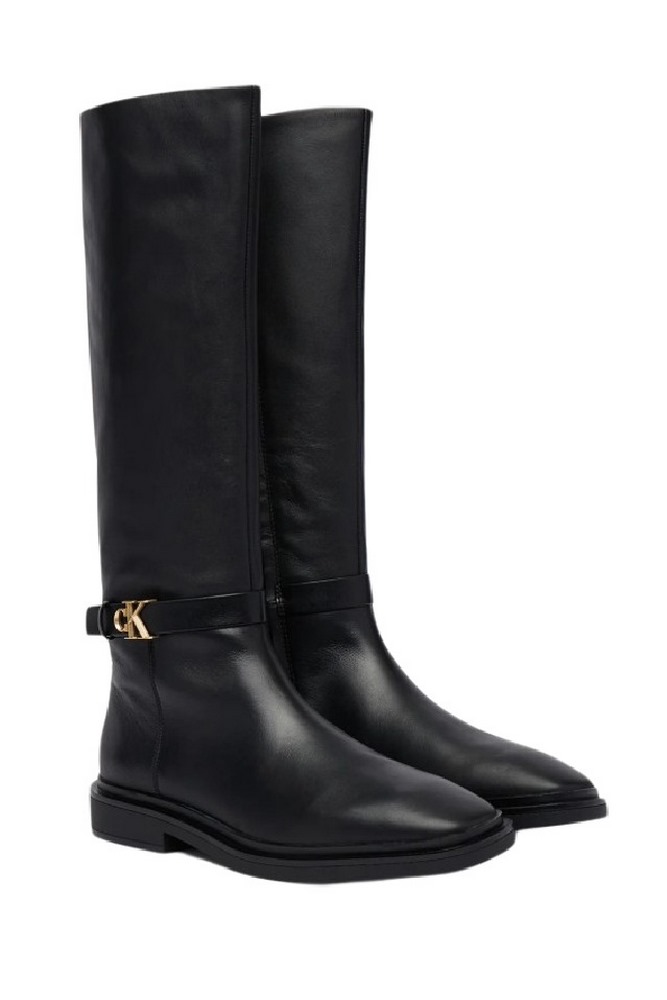 CALVIN KLEIN SQUARE HIGH BOOT LTH MG HDW ΜΠΟΤΑ ΓΥΝΑΙΚΕΙΑ BLACK
