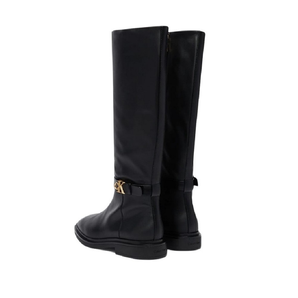 CALVIN KLEIN SQUARE HIGH BOOT LTH MG HDW ΜΠΟΤΑ ΓΥΝΑΙΚΕΙΑ BLACK