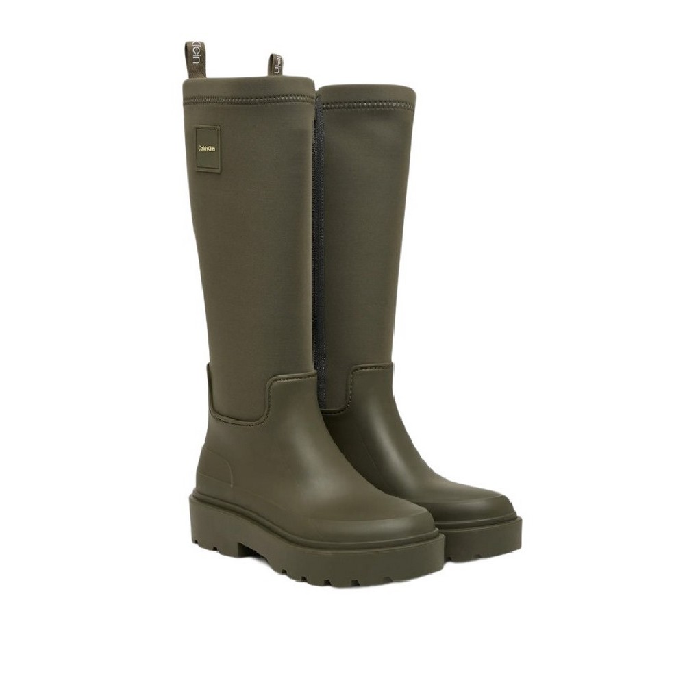 CALVIN KLEIN RAINBOOT HIGH RUBBER ΠΑΠΟΥΤΣΙ ΓΥΝΑΙΚΕΙΟ OLIVE
