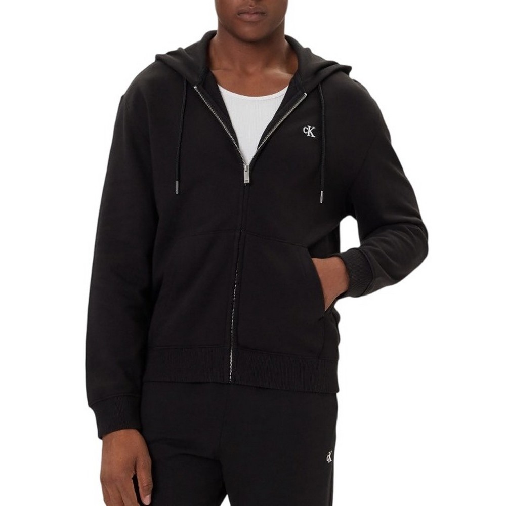 CALVIN KLEIN JEANS LS EU 350TERRY MONOGRAM FZ HOODIE ΖΑΚΕΤΑ ΦΟΥΤΕΡ ΑΝΔΡΙΚΗ BLACK