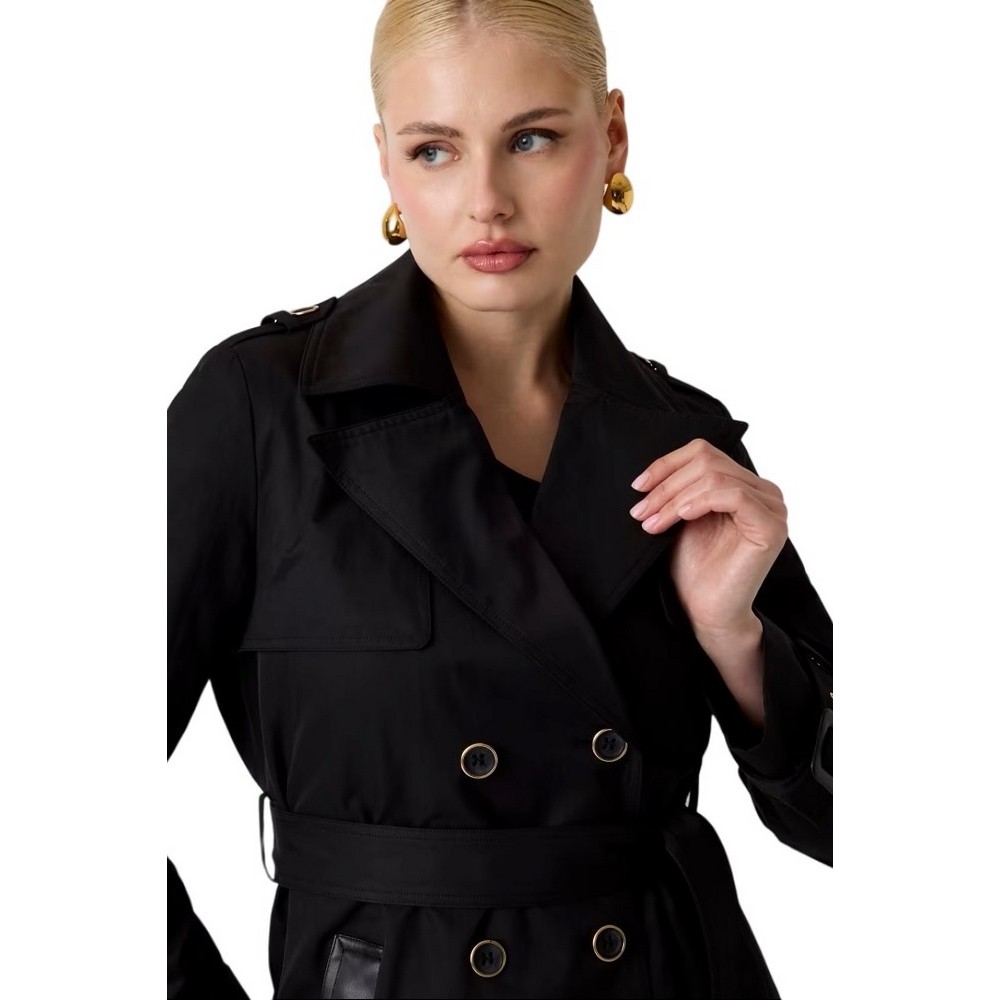 GUESS JULIANE TRENCH DOUBLE COLLAR ΚΑΠΑΡΝΤΙΝΑ ΓΥΝΑΙΚΕΙΑ BLACK