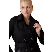 GUESS JULIANE TRENCH DOUBLE COLLAR ΚΑΠΑΡΝΤΙΝΑ ΓΥΝΑΙΚΕΙΑ BLACK