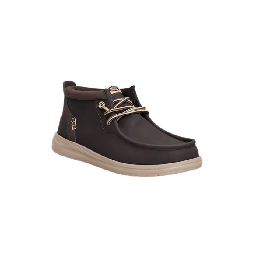 HEY DUDE WALLY MID GRIP CLASSIC ΠΑΠΟΥΤΣΙ ΑΝΔΡΙΚΟ DARK BROWN