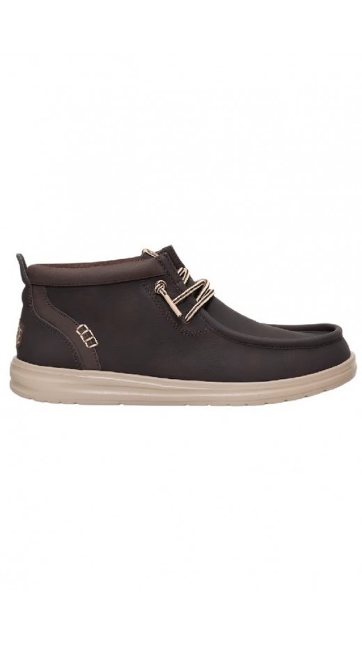 HEY DUDE WALLY MID GRIP CLASSIC ΠΑΠΟΥΤΣΙ ΑΝΔΡΙΚΟ DARK BROWN