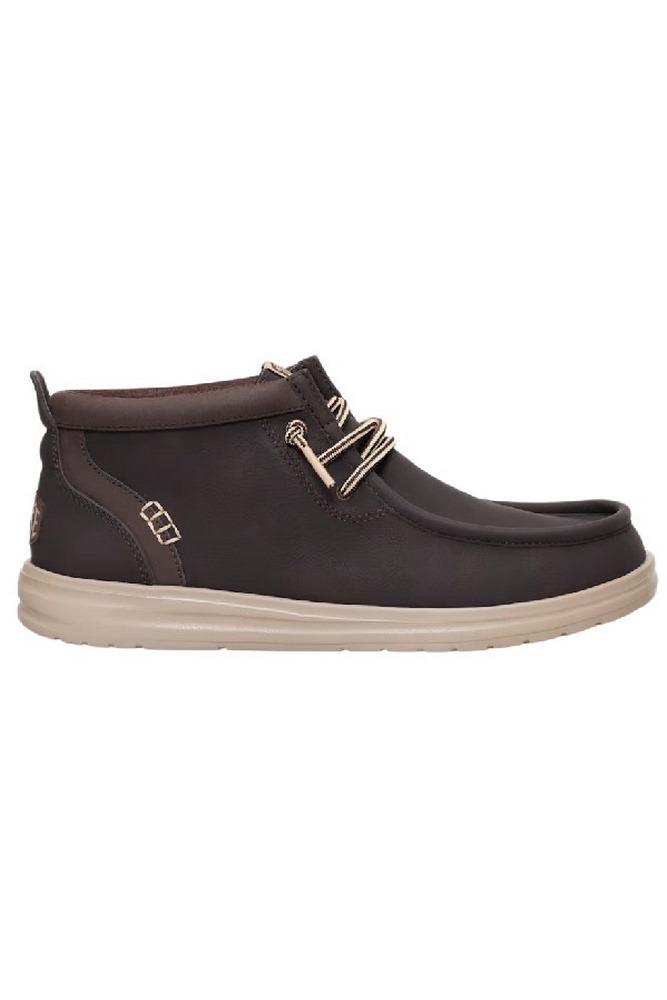 HEY DUDE WALLY MID GRIP CLASSIC ΠΑΠΟΥΤΣΙ ΑΝΔΡΙΚΟ DARK BROWN