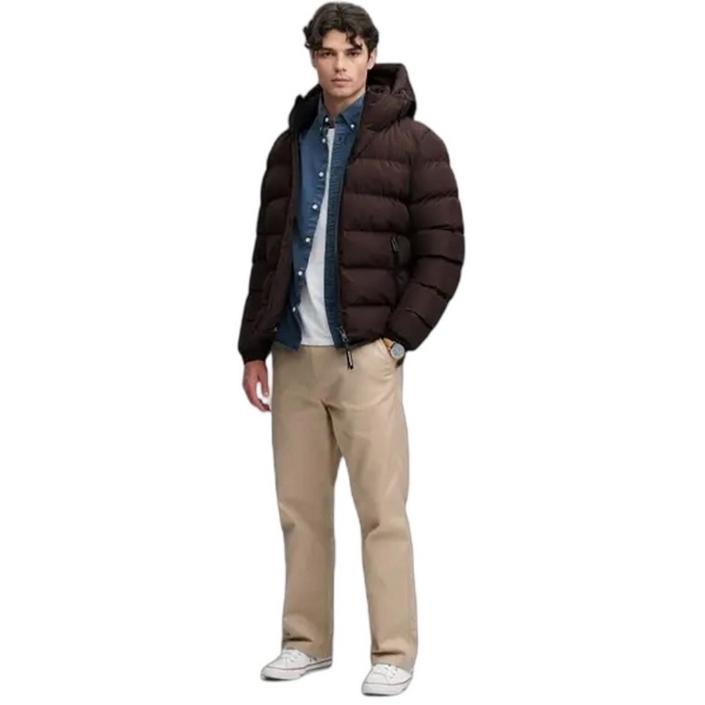 SUPERDRY HOODED SPORTS PUFFER JACKET ΜΠΟΥΦΑΝ ΑΝΔΡΙΚΟ BROWN