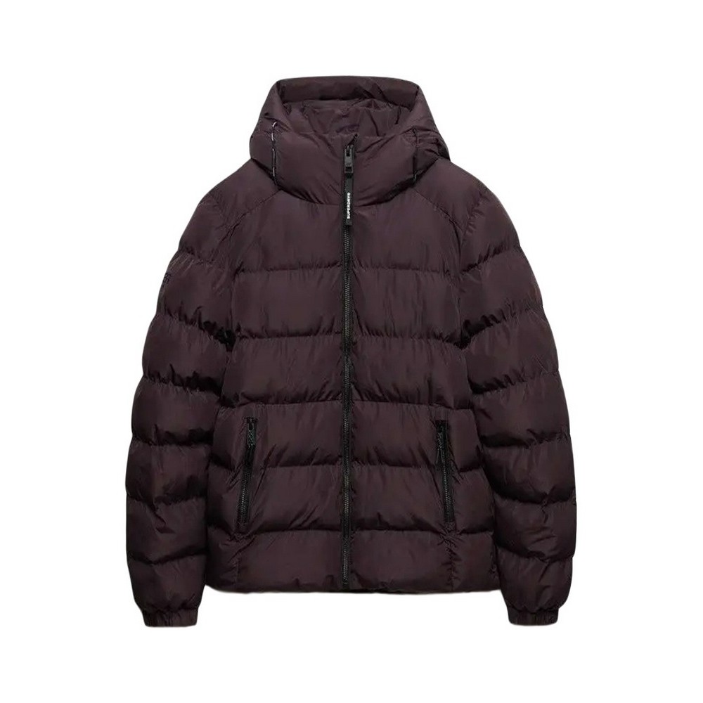 SUPERDRY HOODED SPORTS PUFFER JACKET ΜΠΟΥΦΑΝ ΑΝΔΡΙΚΟ BROWN