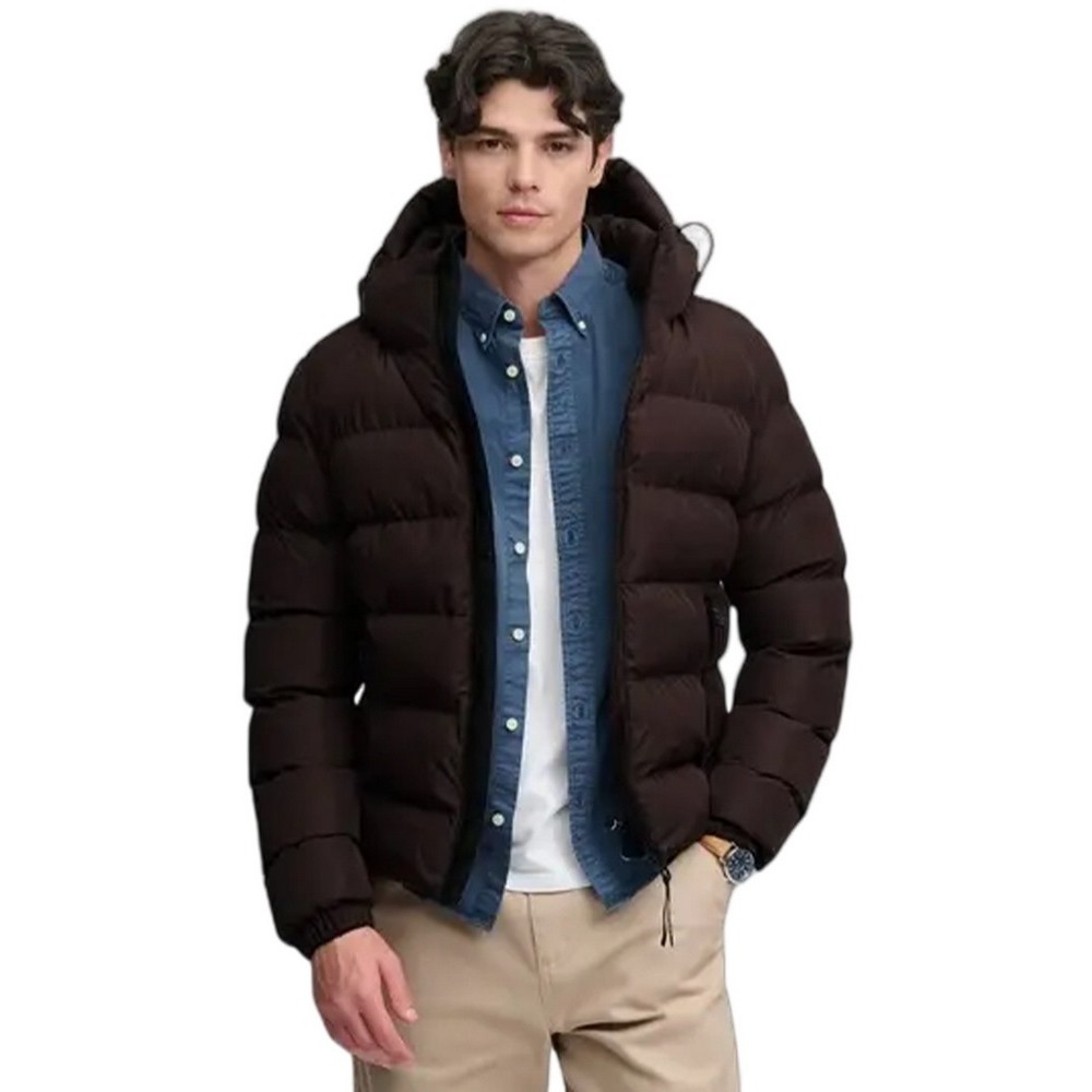 SUPERDRY HOODED SPORTS PUFFER JACKET ΜΠΟΥΦΑΝ ΑΝΔΡΙΚΟ BROWN