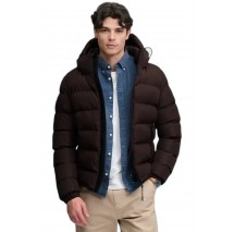 SUPERDRY HOODED SPORTS PUFFER JACKET ΜΠΟΥΦΑΝ ΑΝΔΡΙΚΟ BROWN