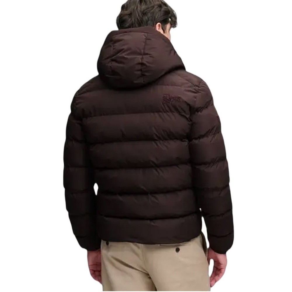 SUPERDRY HOODED SPORTS PUFFER JACKET ΜΠΟΥΦΑΝ ΑΝΔΡΙΚΟ BROWN