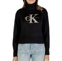 CALVIN KLEIN JEANS CHENILLE MONOLOGO SWEATER ΜΠΛΟΥΖΑ ΠΛΕΚΤΗ ΓΥΝΑΙΚΕΙΑ BLACK