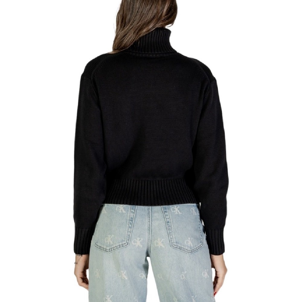 CALVIN KLEIN JEANS CHENILLE MONOLOGO SWEATER ΜΠΛΟΥΖΑ ΠΛΕΚΤΗ ΓΥΝΑΙΚΕΙΑ BLACK