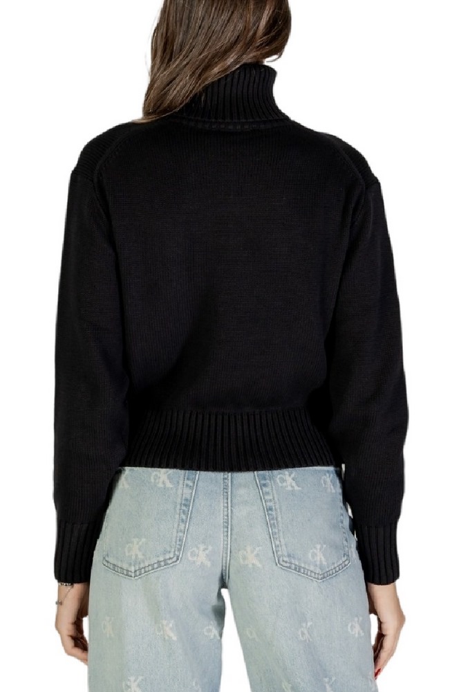 CALVIN KLEIN JEANS CHENILLE MONOLOGO SWEATER ΜΠΛΟΥΖΑ ΠΛΕΚΤΗ ΓΥΝΑΙΚΕΙΑ BLACK