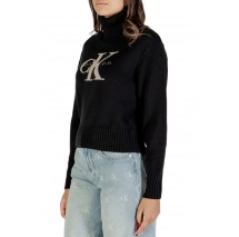 CALVIN KLEIN JEANS CHENILLE MONOLOGO SWEATER ΜΠΛΟΥΖΑ ΠΛΕΚΤΗ ΓΥΝΑΙΚΕΙΑ BLACK