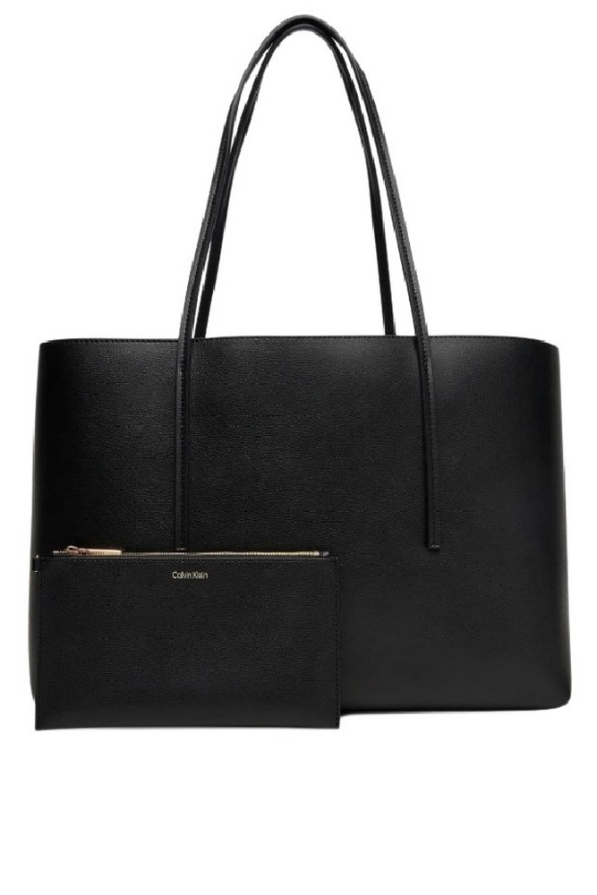 CALVIN KLEIN FOIL LOGO TOTE W/POUCH ΤΣΑΝΤΑ ΓΥΝΑΙΚΕΙΑ BLACK