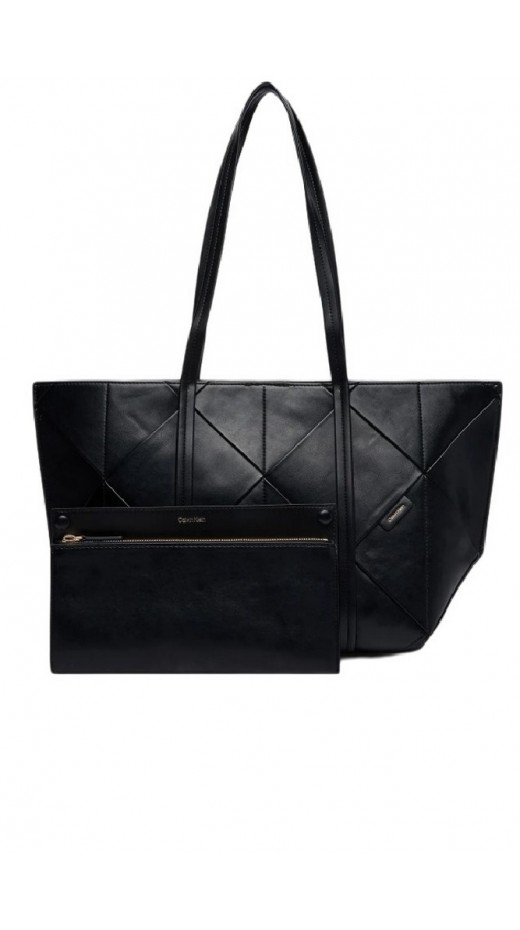 CALVIN KLEIN WOVEN MEDIUM CARRYALL ΤΣΑΝΤΑ ΓΥΝΑΙΚΕΙΑ BLACK