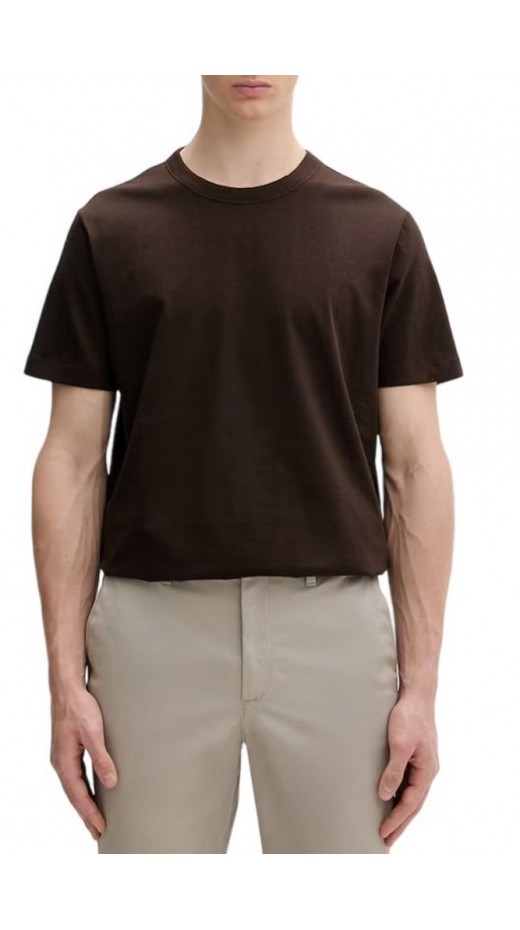 CALVIN KLEIN EZ LINEN BLEND CREWNK T-SHIRT ΜΠΛΟΥΖΑ ΑΝΔΡΙΚΗ DARK BROWN
