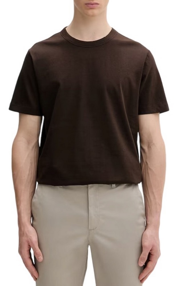 CALVIN KLEIN EZ LINEN BLEND CREWNK T-SHIRT ΜΠΛΟΥΖΑ ΑΝΔΡΙΚΗ DARK BROWN
