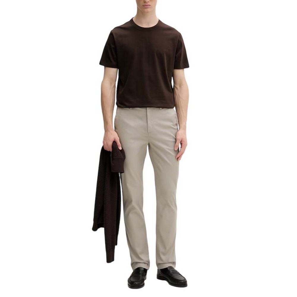 CALVIN KLEIN EZ LINEN BLEND CREWNK T-SHIRT ΜΠΛΟΥΖΑ ΑΝΔΡΙΚΗ DARK BROWN