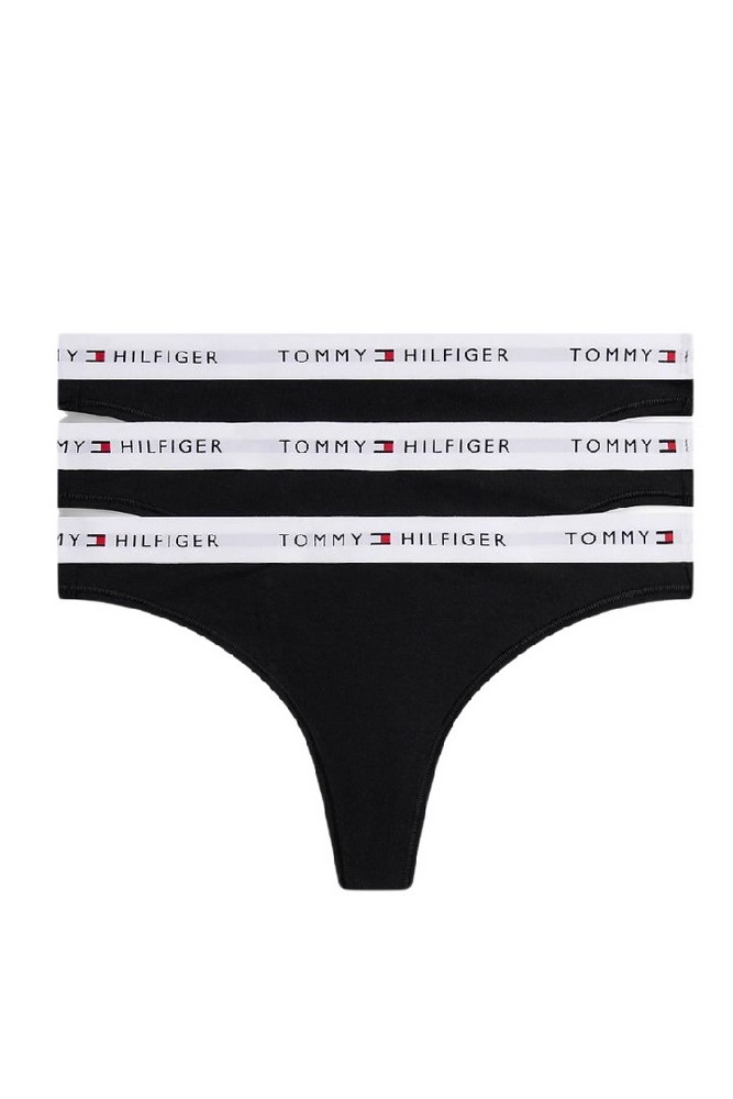 TOMMY HILFIGER 3 PACK THONG ΕΣΩΡΟΥΧΟ ΓΥΝΑΙΚΕΙΟ BLACK