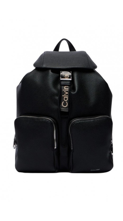 CALVIN KLEIN WEBBING STRAP FLAP BACKPACK ΤΣΑΝΤΑ ΓΥΝΑΙΚΕΙΑ BLACK