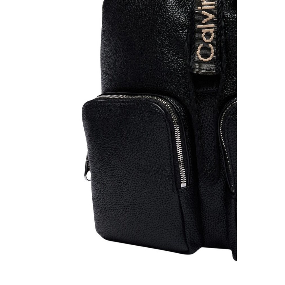 CALVIN KLEIN WEBBING STRAP FLAP BACKPACK ΤΣΑΝΤΑ ΓΥΝΑΙΚΕΙΑ BLACK