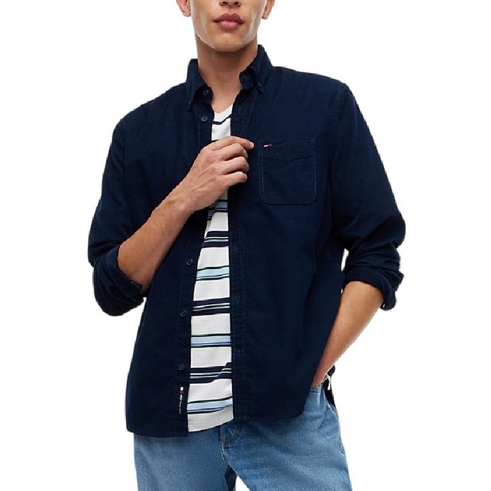 TOMMY JEANS REG BABY CORDUROY SHIRT EXT ΠΟΥΚΑΜΙΣΟ ΑΝΔΡΙΚΟ NAVY