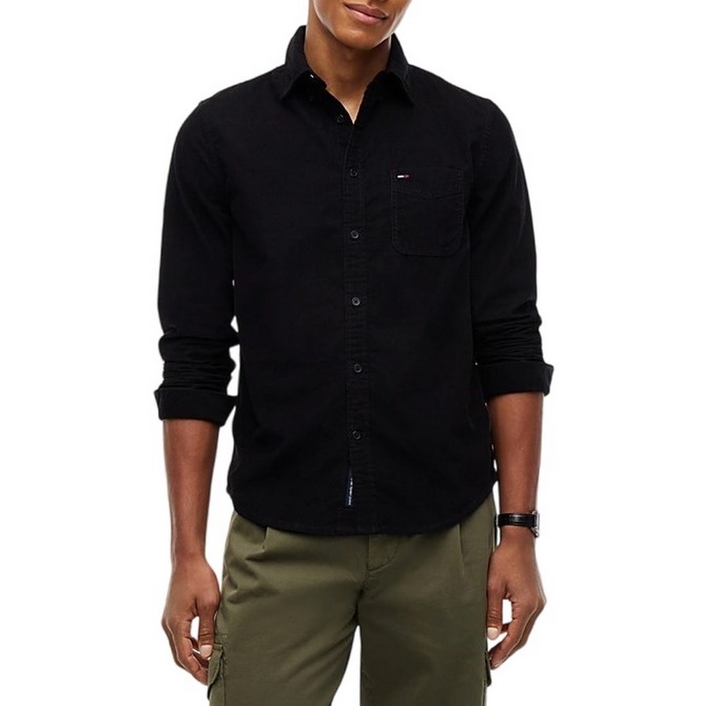 TOMMY JEANS REG BABY CORDUROY SHIRT EXT ΠΟΥΚΑΜΙΣΟ ΑΝΔΡΙΚΟ BLACK