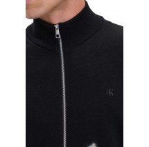 CALVIN KLEIN 100% MERINO FULL ZIP 14GG ΖΑΚΕΤΑ ΠΛΕΚΤΗ ΑΝΔΡΙΚΗ BLACK