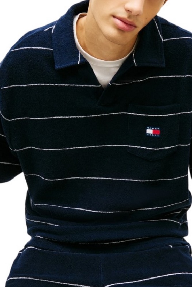 TOMMY JEANS 90S TOWELING POLO T-SHIRT ΜΠΛΟΥΖΑ ΑΝΔΡΙΚΗ NAVY