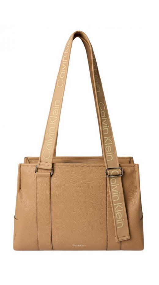 CALVIN KLEIN WEBBING ADJ STRAP TOTE ΤΣΑΝΤΑ ΓΥΝΑΙΚΕΙΑ BEIGE