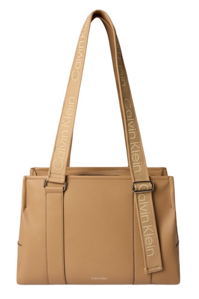 CALVIN KLEIN WEBBING ADJ STRAP TOTE ΤΣΑΝΤΑ ΓΥΝΑΙΚΕΙΑ BEIGE