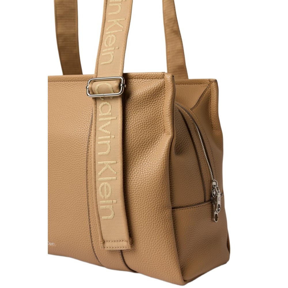 CALVIN KLEIN WEBBING ADJ STRAP TOTE ΤΣΑΝΤΑ ΓΥΝΑΙΚΕΙΑ BEIGE