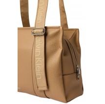 CALVIN KLEIN WEBBING ADJ STRAP TOTE ΤΣΑΝΤΑ ΓΥΝΑΙΚΕΙΑ BEIGE