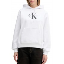 CALVIN KLEIN JEANS MONOLOGO FRENCH TERRY PO HOOD ΦΟΥΤΕΡ ΜΠΛΟΥΖΑ ΓΥΝΑΙΚΕΙΑ BRIGHT WHITE