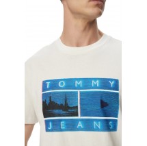 TOMMY JEANS  REG PHOTO FLAG T-SHIRT ΜΠΛΟΥΖΑ ΑΝΔΡΙΚΗ OFF WHITE