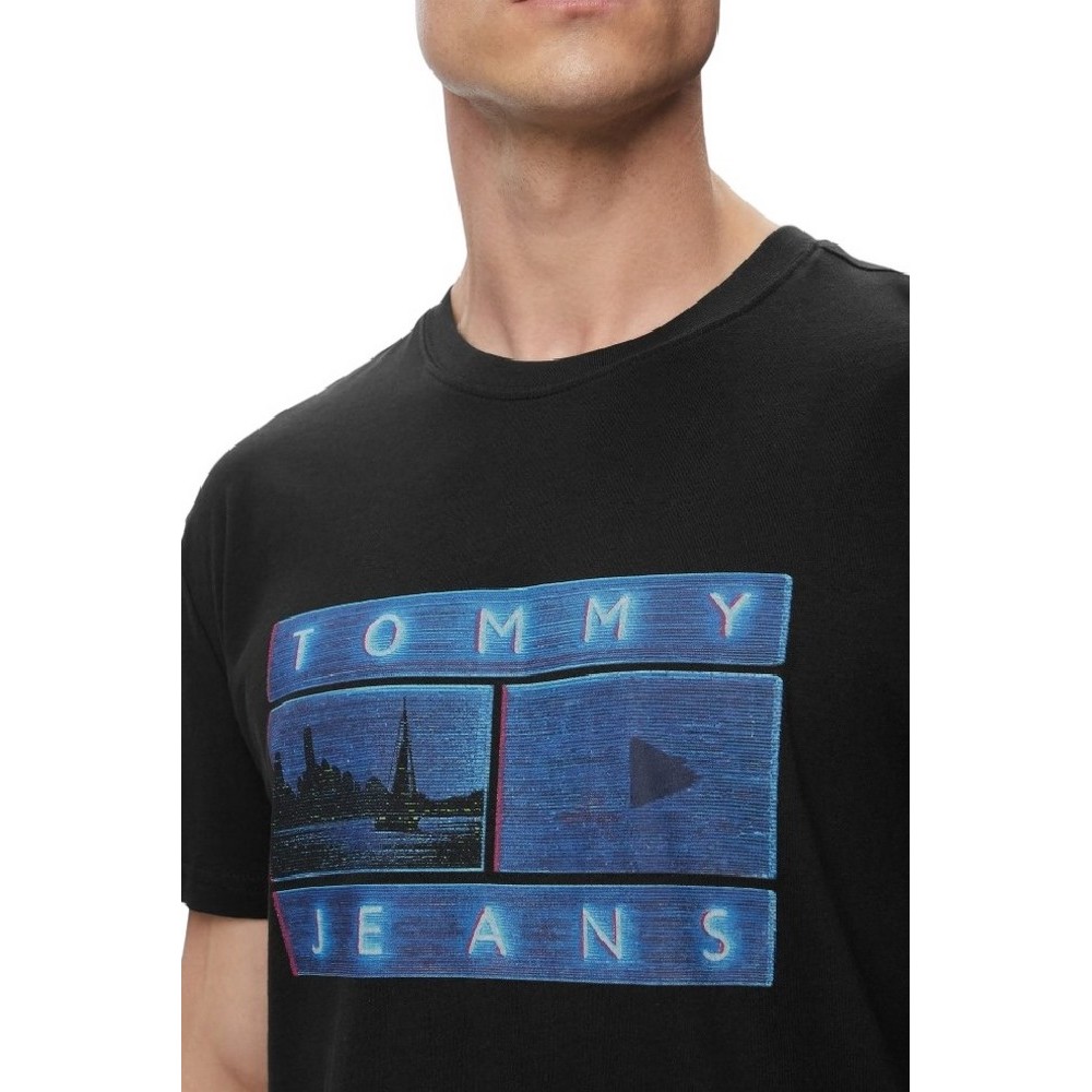 TOMMY JEANS  REG PHOTO FLAG T-SHIRT ΜΠΛΟΥΖΑ ΑΝΔΡΙΚΗ BLACK