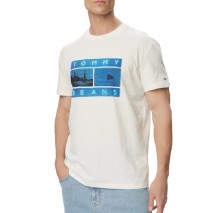 TOMMY JEANS  REG PHOTO FLAG T-SHIRT ΜΠΛΟΥΖΑ ΑΝΔΡΙΚΗ OFF WHITE